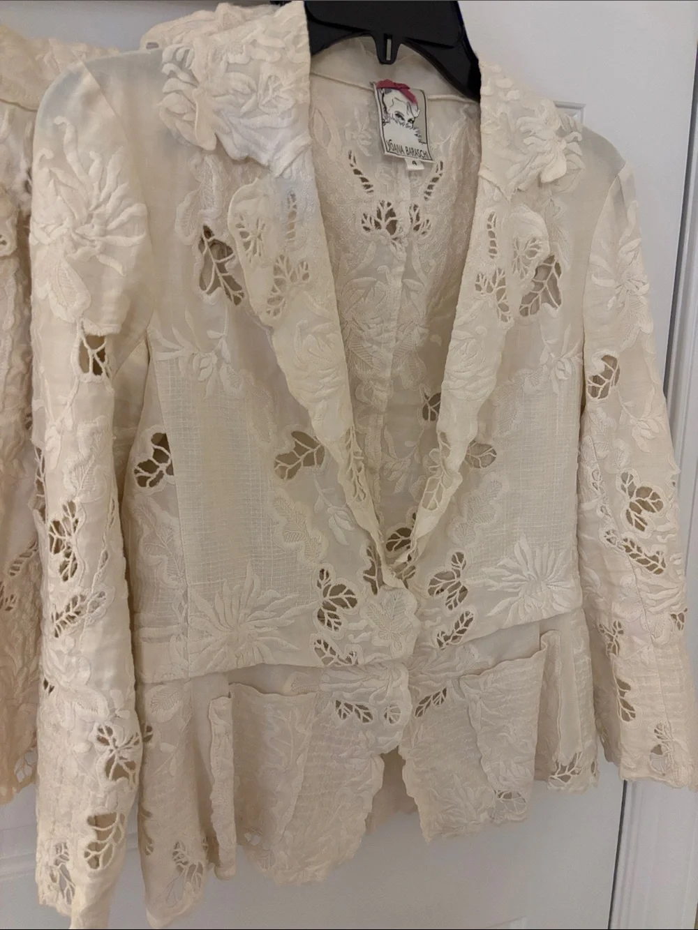 Yoana Baraschi Cream Lace Short Suit